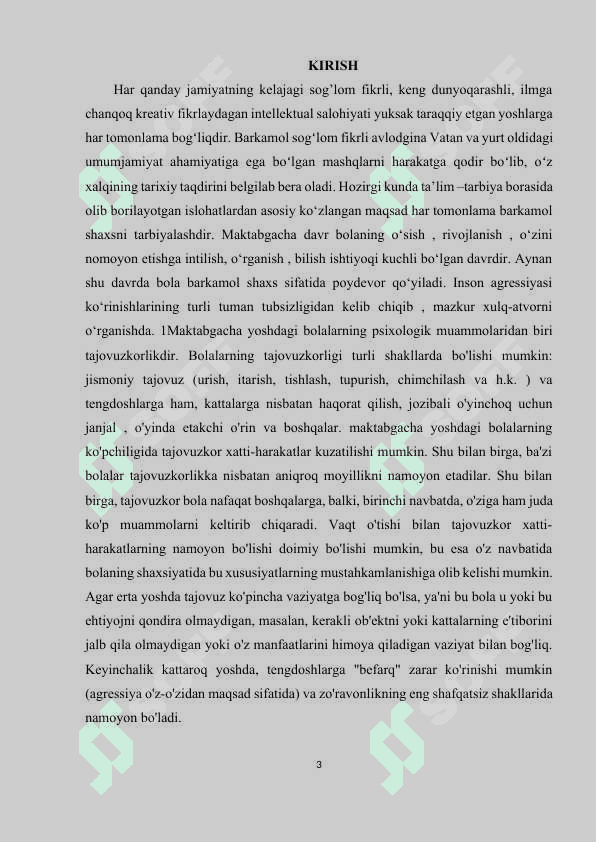 Maktabgacha yoshdagi bolalarda agressivlikning profilaktikasi qilishda o'yin terapiyasining o'rni 3