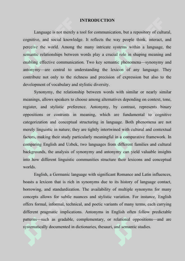 The Phenomena of Synonymy and Antonymy: A Comparative Analysis in English and Uzbek Languages 3