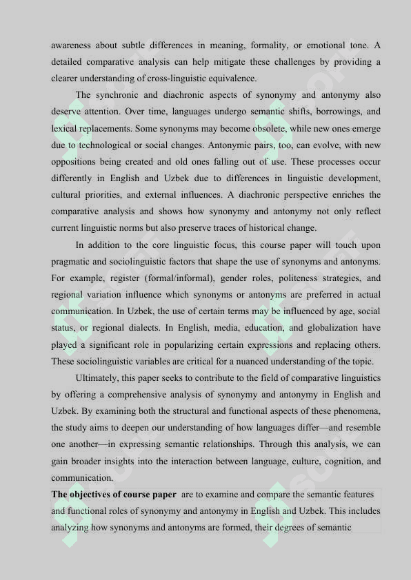 The Phenomena of Synonymy and Antonymy: A Comparative Analysis in English and Uzbek Languages 5