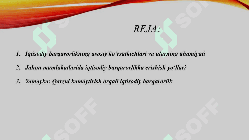 Iqtisodiy barqarorlikka erishishning jahon tajribalari 2