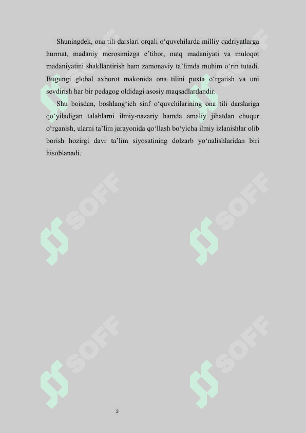 BOSHLANG‘ICH SINF O‘QUVCHILARINING ONA TILI DARSLARIGA QO‘YILADIGAN TALABLAR 3