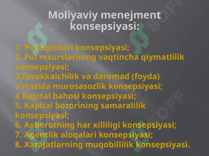 Moliyaviy menejmentning kontseptual asoslari 6