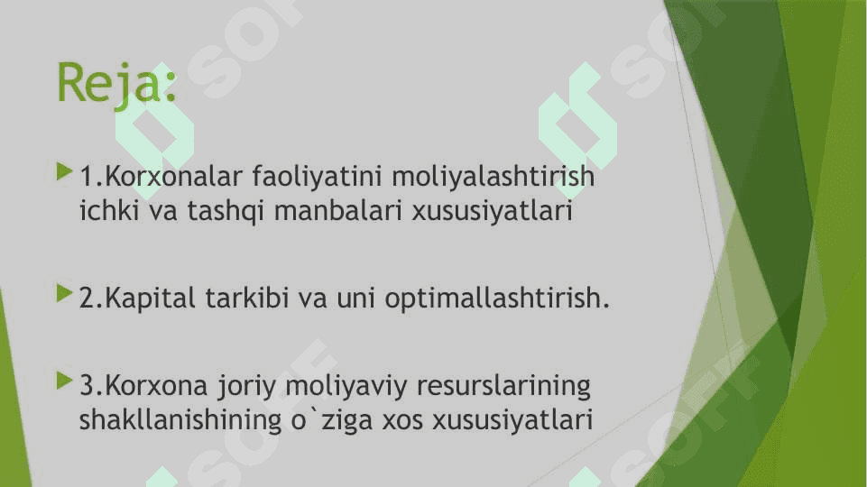 Kapitalni va moliyaviy ta’minot jarayonini boshqarish 2