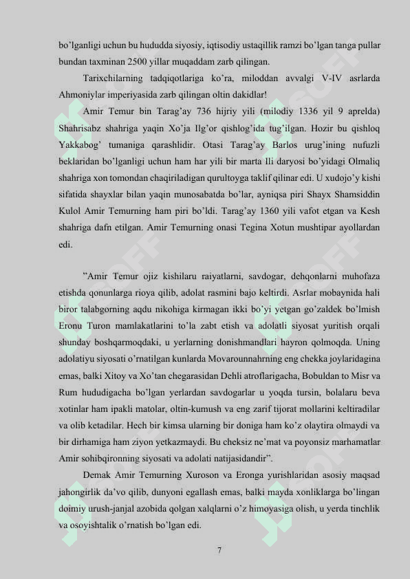Amir TemAmir Temur davlatida zarb etilgan tangalarur davlatida zarb etilgan tangalar 7
