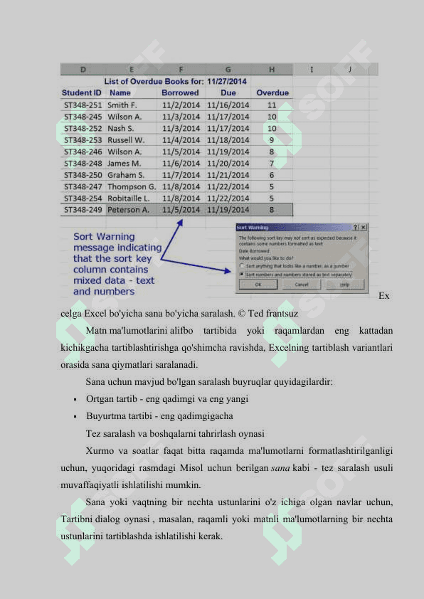 Microsoft excel 365 da malumotlarni saralash va filtrlash 8