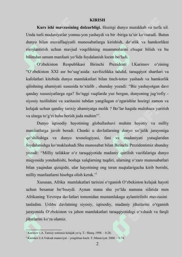 FRANSIYANING MUSTAMLAKACHILIK SIYOSATI kurs ishi 2