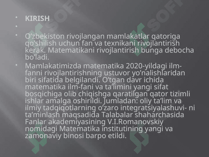 MAYDONNING CHEKLI KENGAYTMASI, MAYDONNING ALGEBRAIK KENGAYTMASI 3