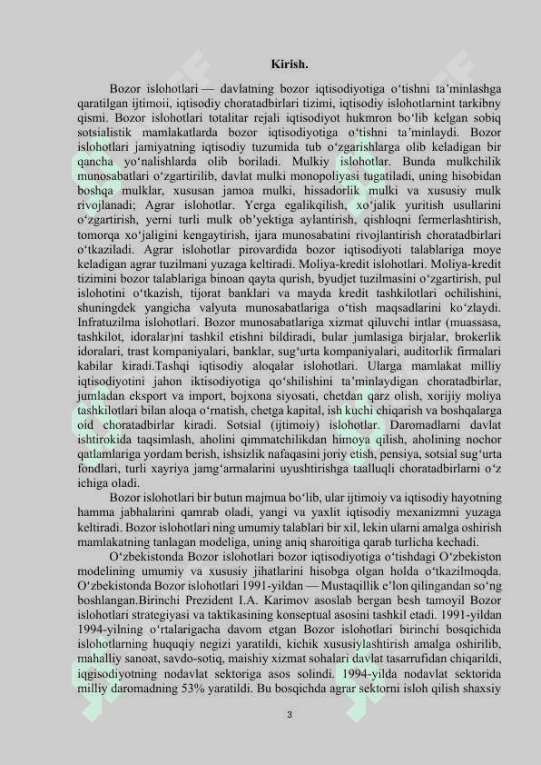 Bozor islohotlari mohiyati va o'tish davrdagi o'ziga xos xususiyatlari 3