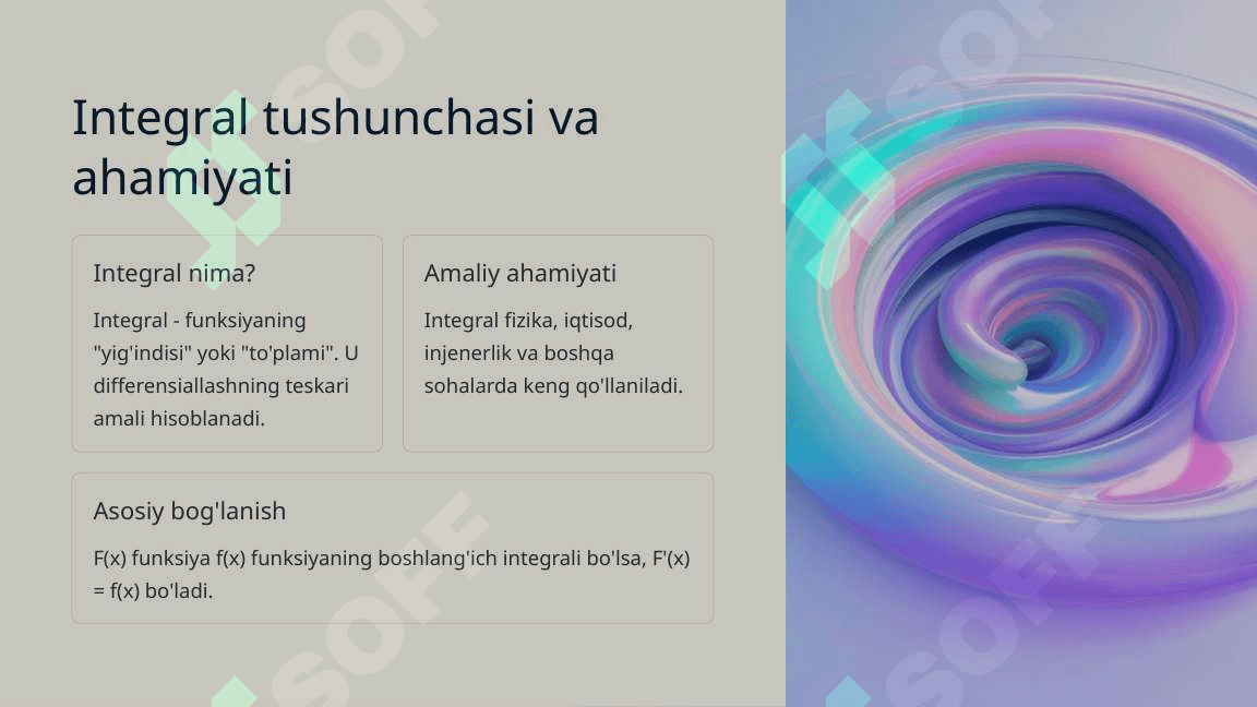 Integrallar jadvali va integrallashning eng sodda qoidalari 3