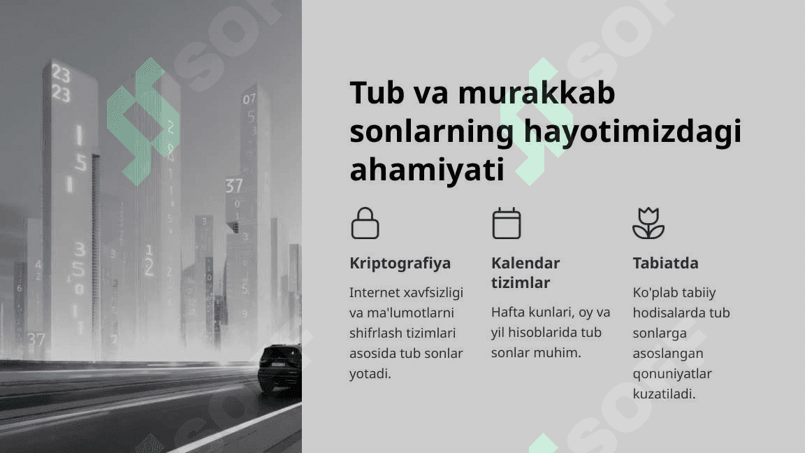 Tub va murakkab sonlar. EKUB va EKUK 8