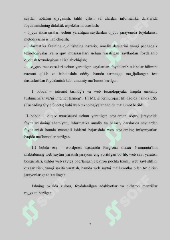 Wordpress dasturida umumiy o`rta ta`lim maktabining Web saytini yaratish 7