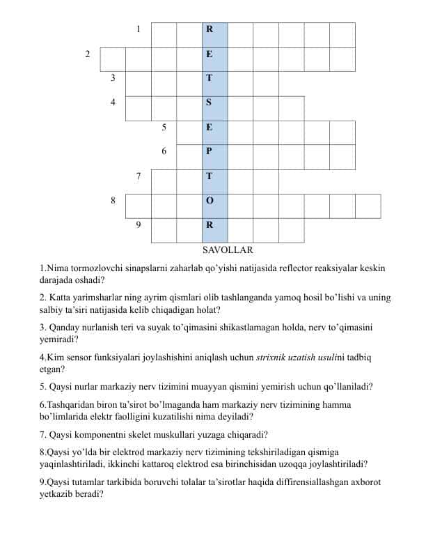 retseptor krossword.