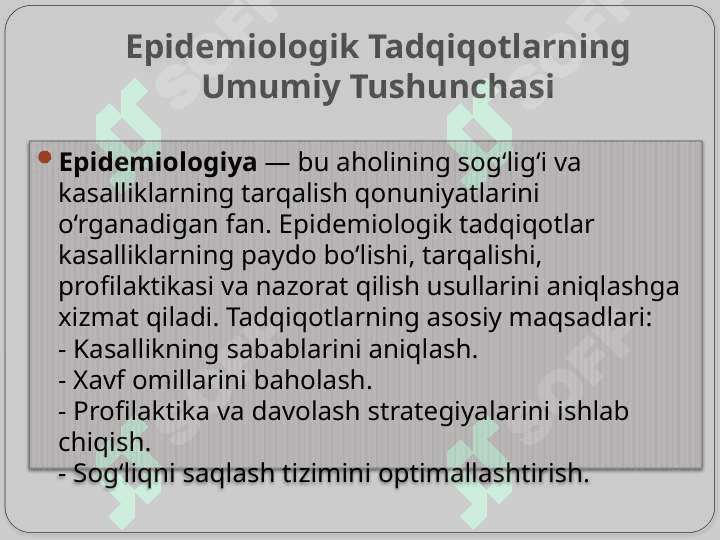 Analitik va epidimologik tajriba usulari 4