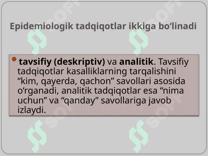 Analitik va epidimologik tajriba usulari 5