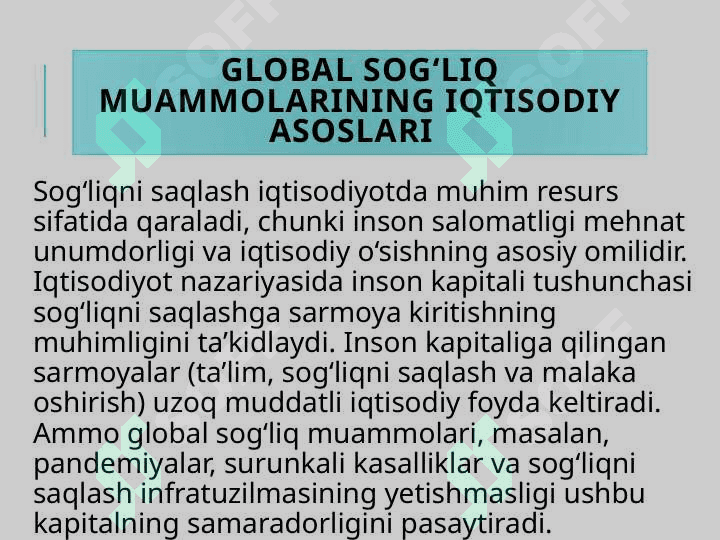 Global sog’liq muammolari 4