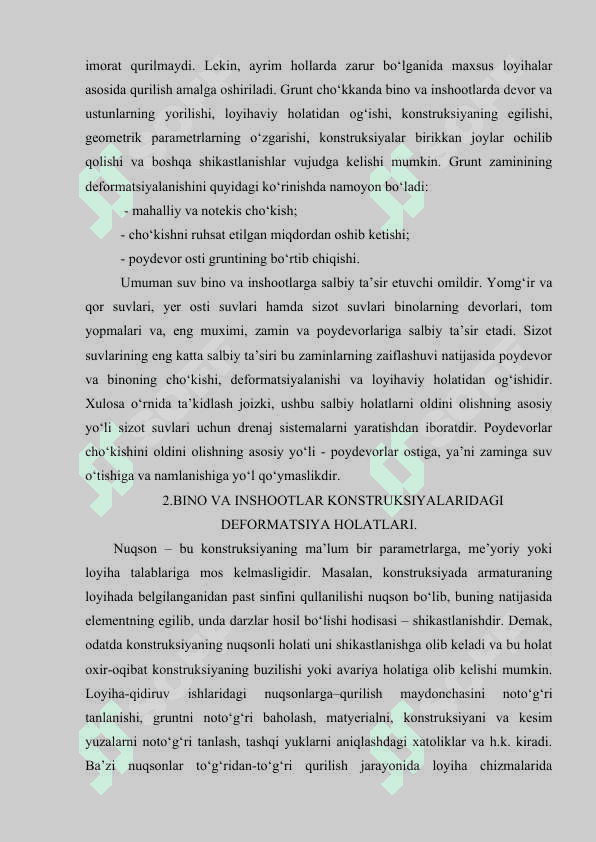 BINO VA INSHOOTLARNI AVARIYA HOLATIGA OLIB KELUVCHI SABABLARNI O'RGANISH 3