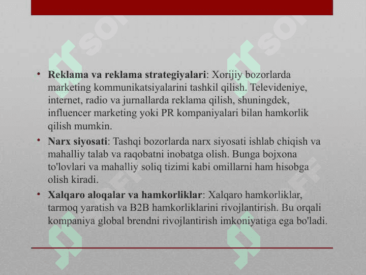 Tashqi iqtisodiy faoliyatda marketing 4