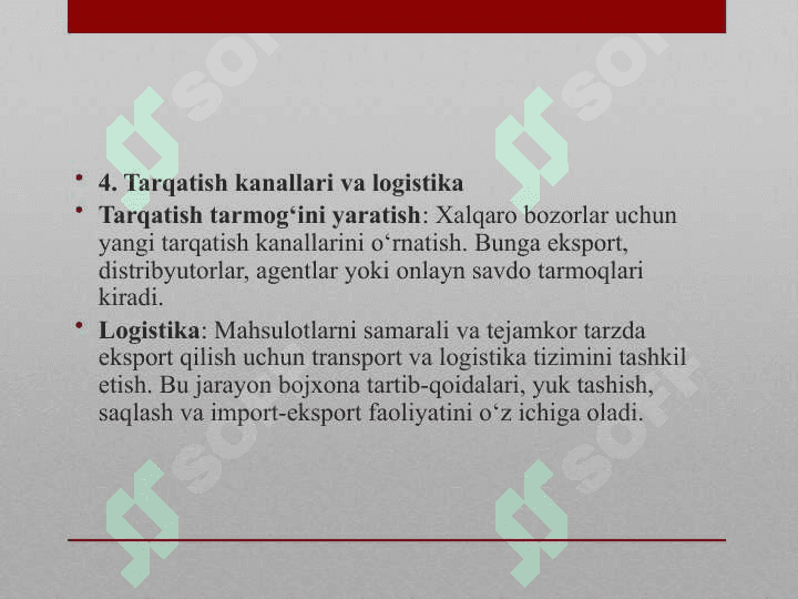 Tashqi iqtisodiy faoliyatda marketing 8