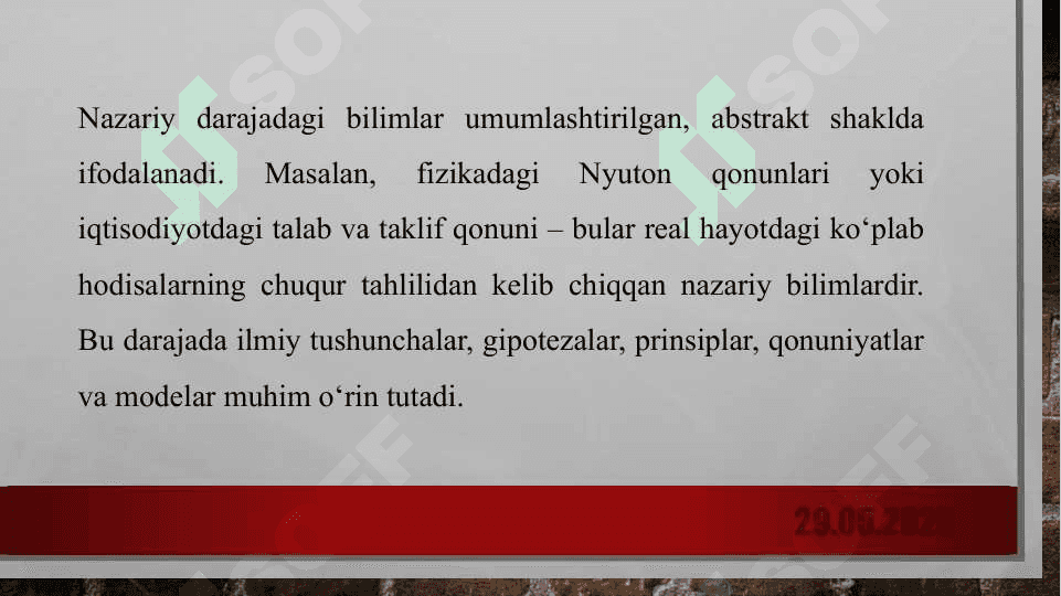 Ilmiy bilishning nazariy darajasi va uning xususiyatlari 4