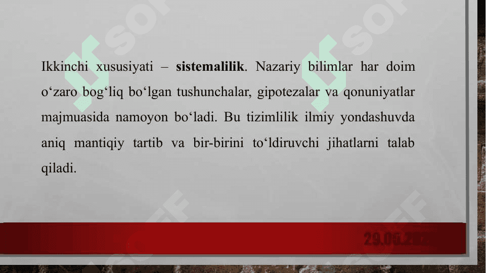 Ilmiy bilishning nazariy darajasi va uning xususiyatlari 7