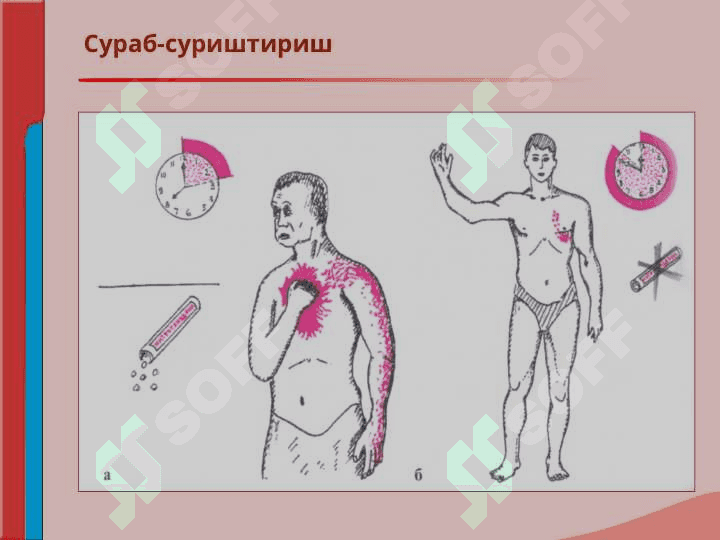 Кон айланиш системаси касалликлари билан касалланган беморларни текшириш. Сураб суриштириш, куздан кечириш. Юрак пальпацияси ва перкуссияси. 8