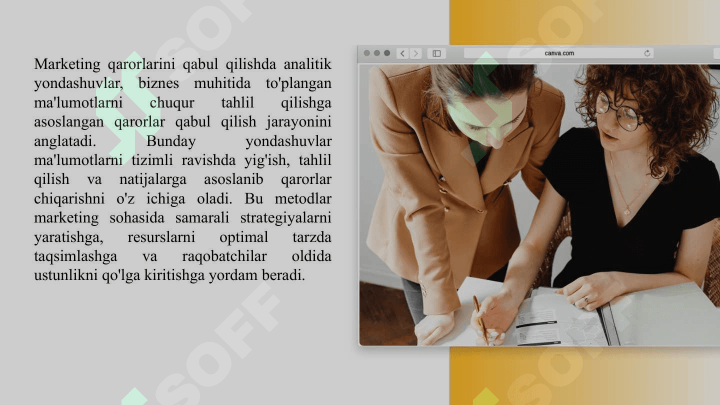 Marketing qarorlarini qabul qilishda analitik yondashuvlar 3