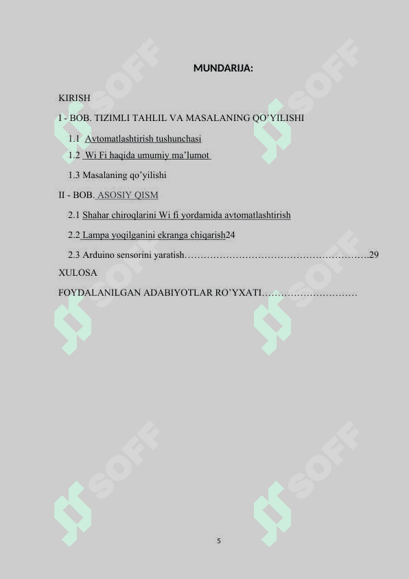 Shaxar chiroqlarini WIFI yordamida avtomatlashtirish qurilmasini yaratish va bir nechta lampa yoqanini ekranga chiqarilsin 5
