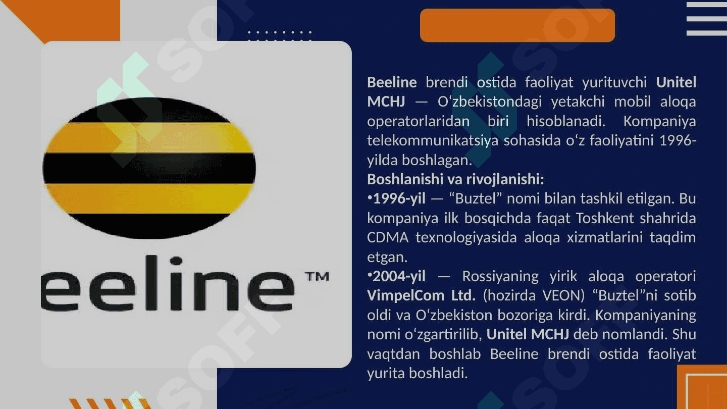 BEELINE KOMPANIYASI NIZOMINI O`RGANISH 3
