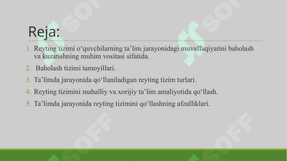 Reyting tizimi ta’lim jarayonining ajralmas qismi sifatida 2