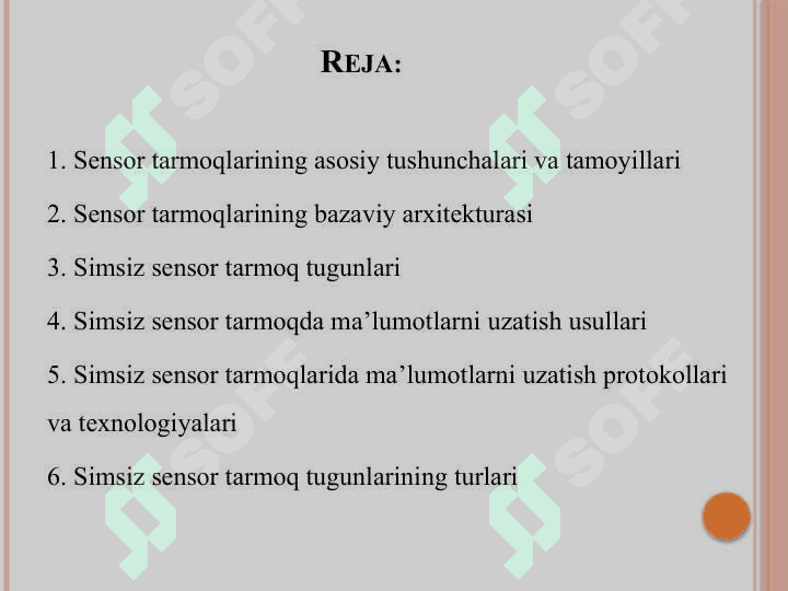 Simsiz sensor tarmoqlari. Simsiz sensor tarmoqlari, xizmatlari va qo’llanilish soxalari. Sensor tarmoqlarida ma’lumotlarini marshrutlash protokollariv va MAC address tushunchasi 2