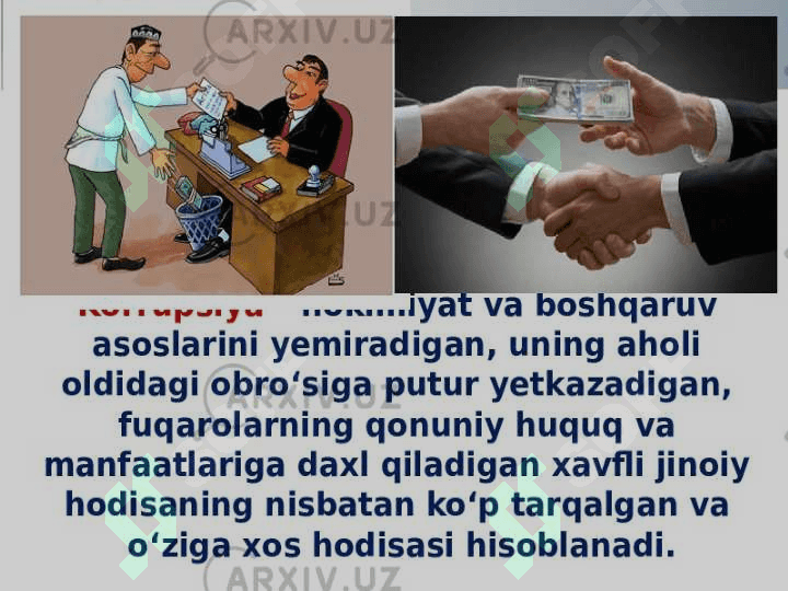 GLOBAL KORRUPSIYA IJTIMOIY MADANIY INQIROZ SIFATIDA.O’ZBEKISTONDA KORRUPSIYAGA QARSHI KURASHNING IJTIMOIY,G’OYAVIY ASOSLARI 3