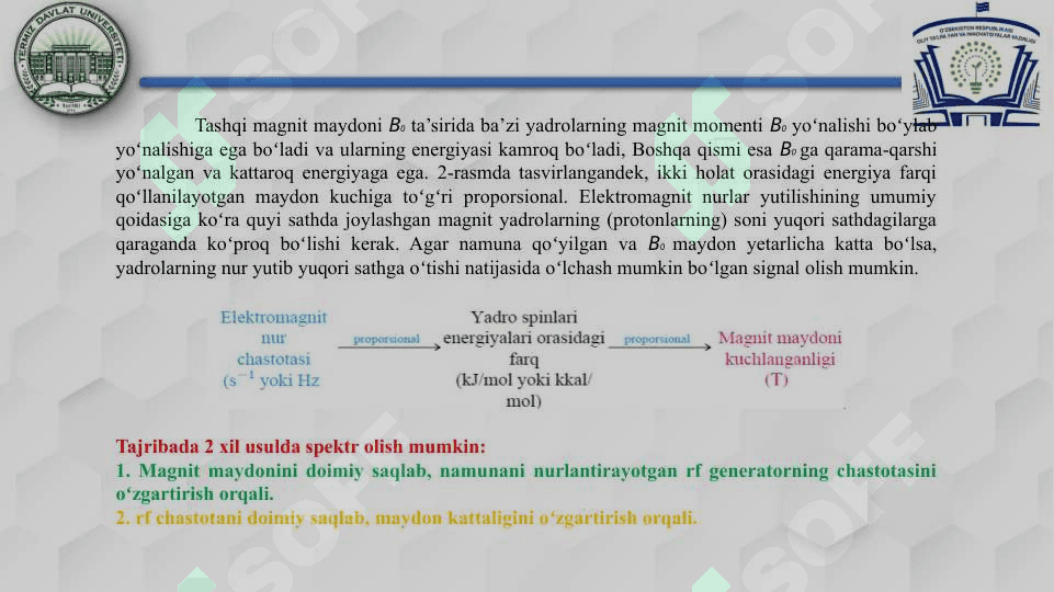 Moddalarning YaMR spektr olish 4