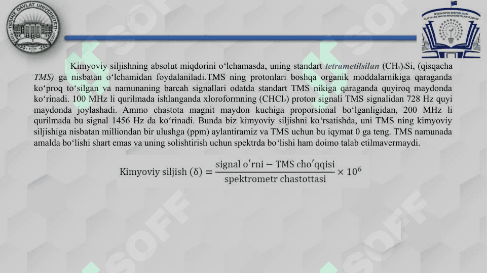 Moddalarning YaMR spektr olish 7