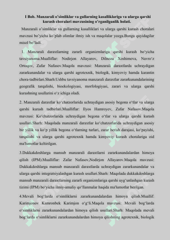 O’simliklar va gullarning kasalliklari va ularga qarshi kurash choralari. 8