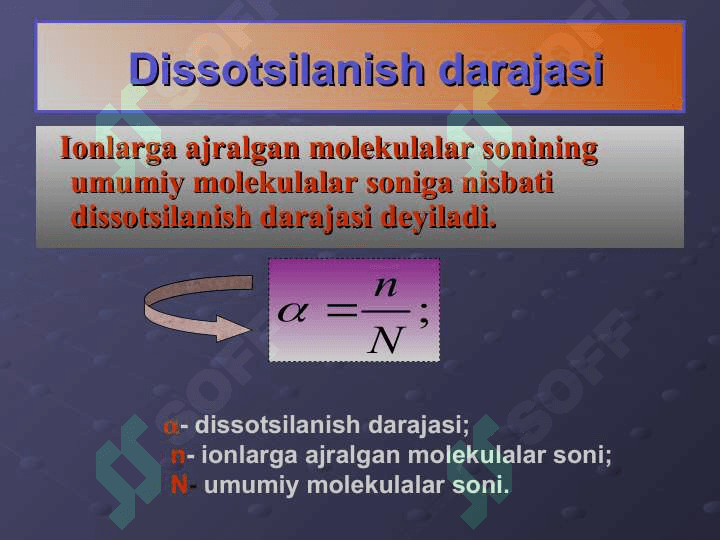 Elektrolitik dissotsilanish nazariyasi 4