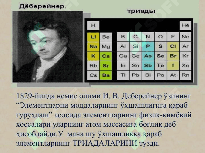 Даврий қонун ва даврий системасини ўқитиш методикаси 7