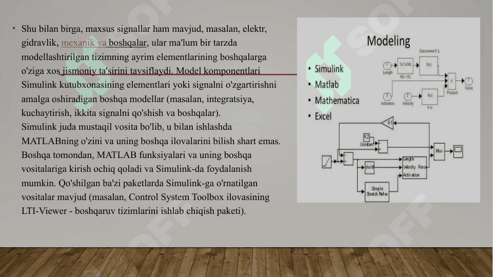 Simulink qism dasturidagi bloklarning xususiyatlari 4