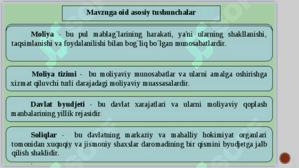 Moliyaviy tizim. Davlat byudjeti va fiskal siyosat. 3