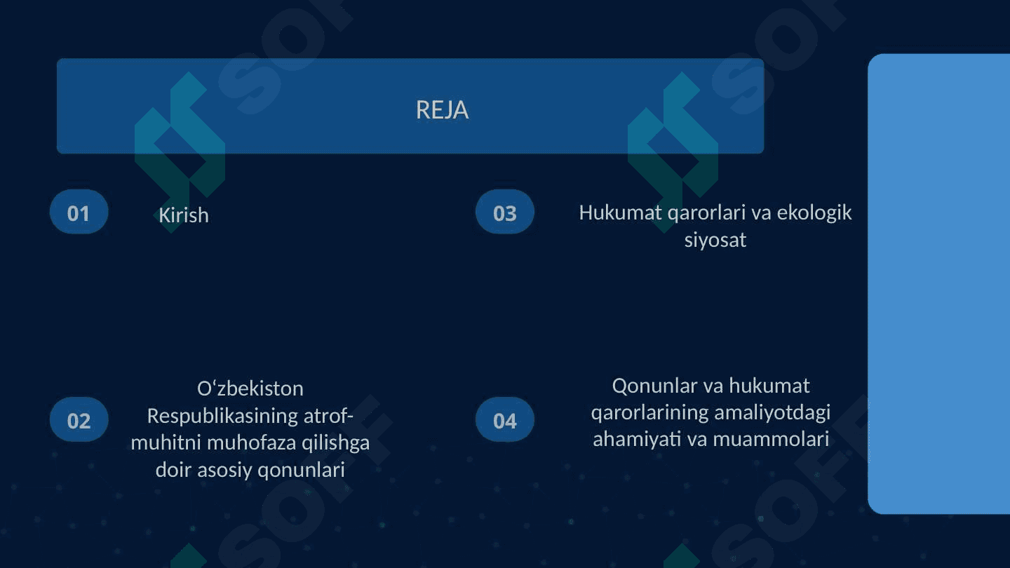 Atrof-muhitni muhofaza qilish boyicha qonunlar va Respublika hukumat qarorlari haqida 2