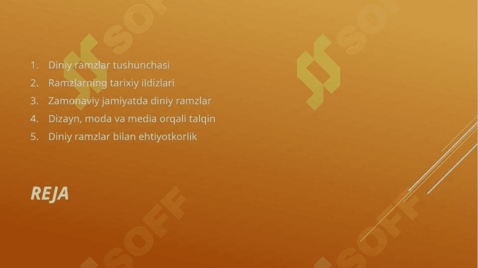 Diniy ramzlarning zamonaviy talqini mavzusida slayd taqdimot 2