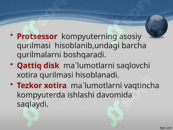 Kompyuter. Kompyuterning asosiy qurilmalari va ularning vazifalari 7