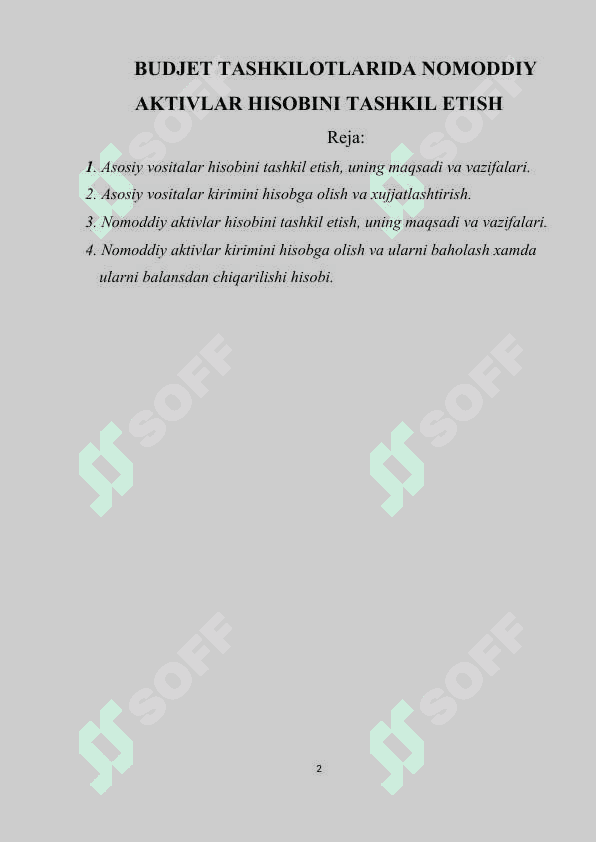 BUDJET TASHKILOTLARIDA NOMODDIY AKTIVLAR HISOBINI TASHKIL ETISH 2
