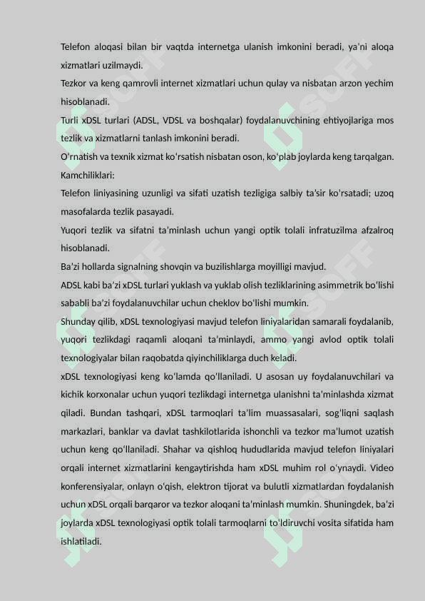 Raqamli tarmoq texnologiyalari ISDN, xDSL, FTTH 8