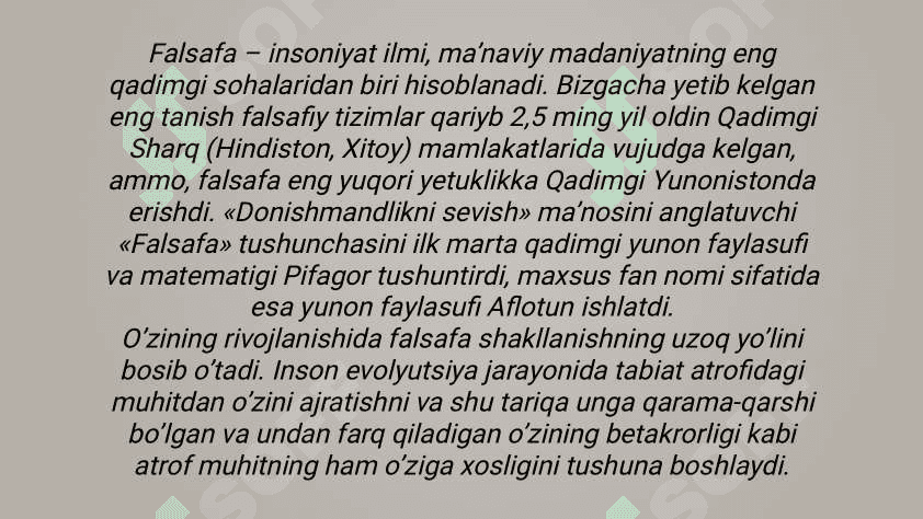 Falsafa fanining asosiy muammolari 3