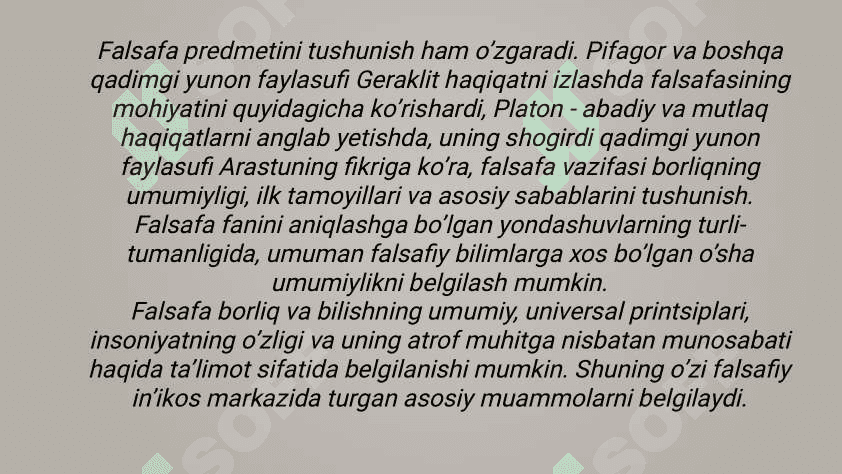 Falsafa fanining asosiy muammolari 4