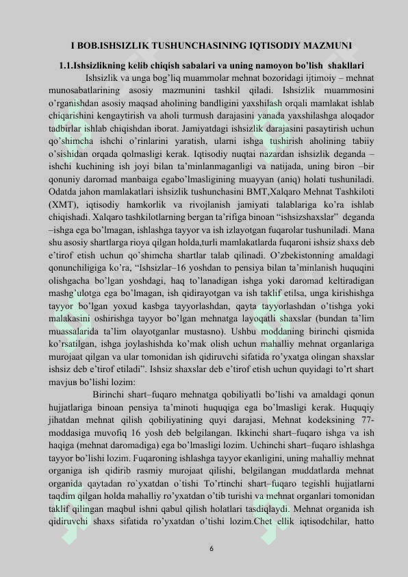 Bandlik va ishsizlik ularning darajalari va turlari. 6