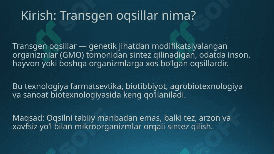 Mikroorganizmlar yordamida transgen oqsillar olish texnologiyasi 3
