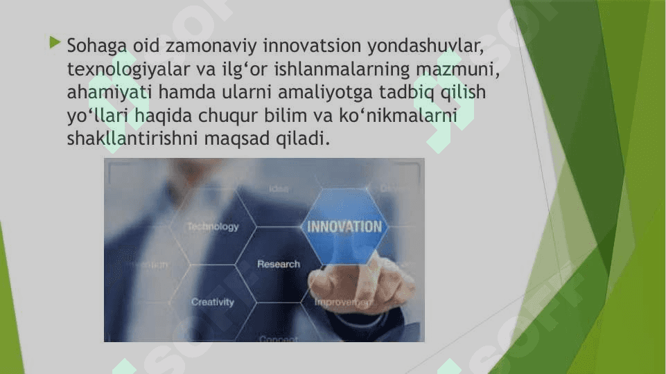 Sohaning innovatsion yangiliklari 3