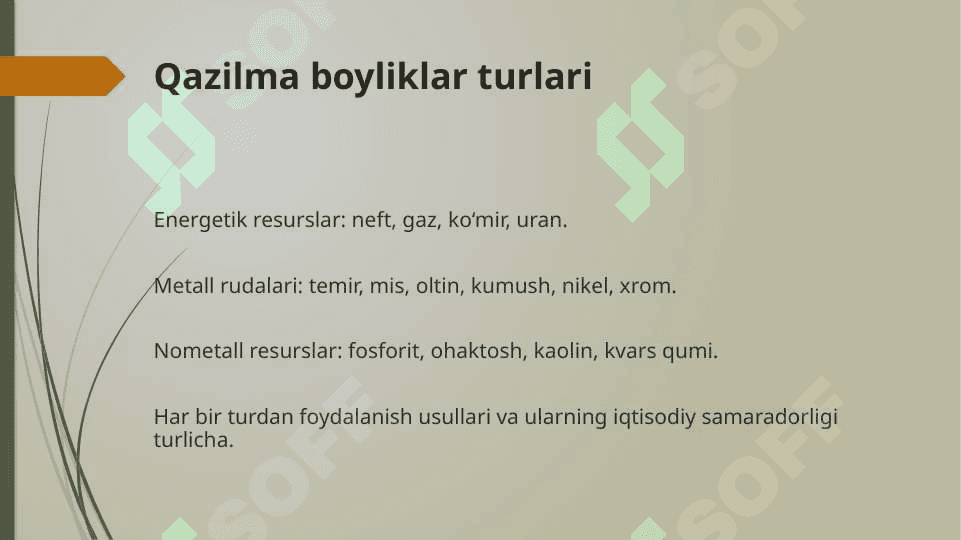 Qazilma boyliklardan foydalanish . 3