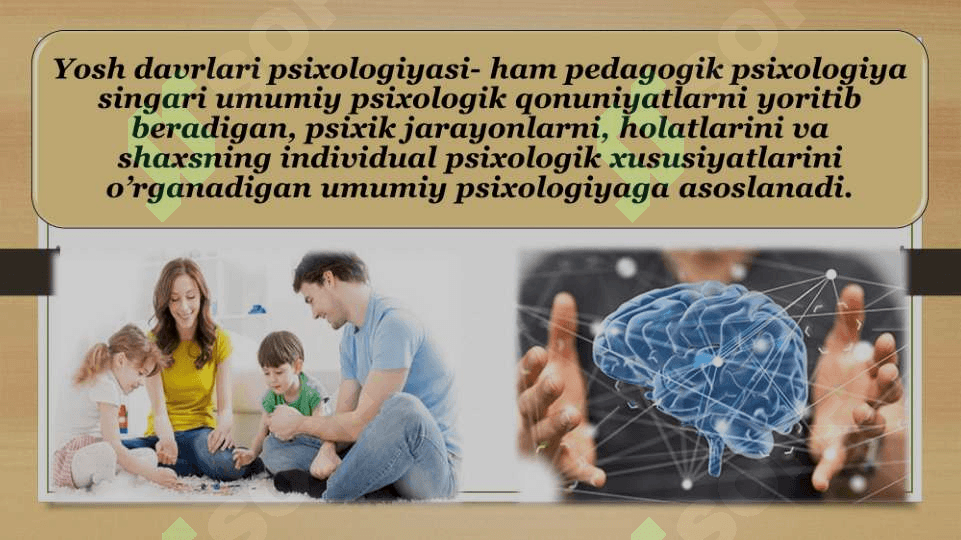 YOSH VA PEDAGOGIK PSIXOLOGIYA FANINING TADQIQOT SOHASI VA MUAMMOLARI. 2